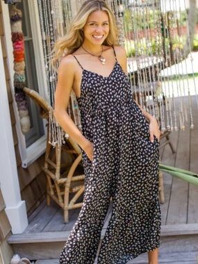 Natural Life floral jumpsuit